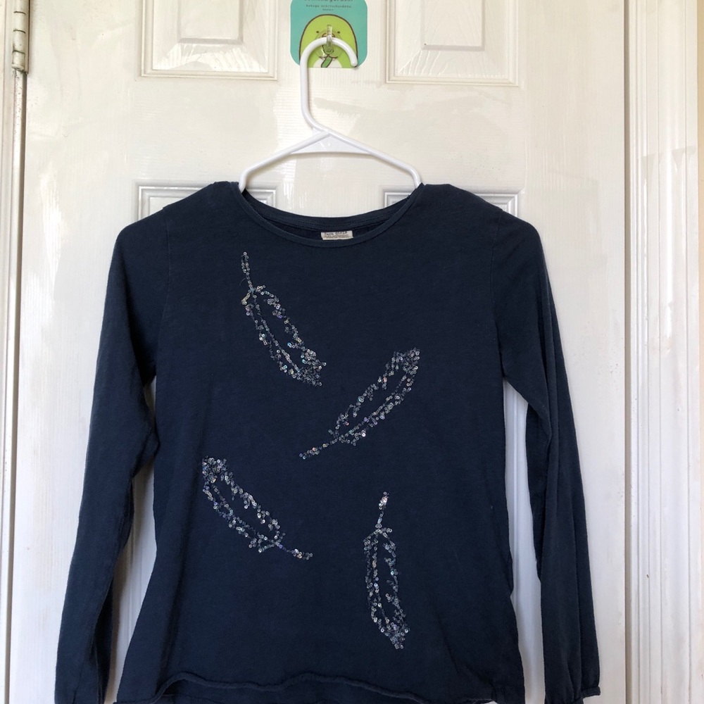 Zara kids sequined feathers long sleeve
